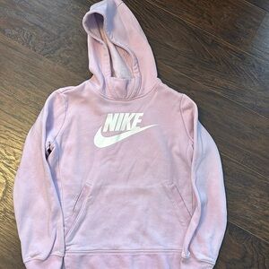 Nike light pink hoodie, girls size large.